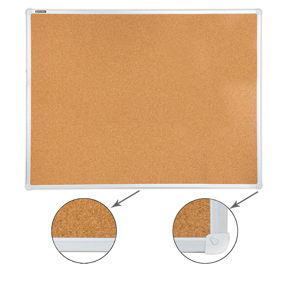 Пробковая доска на стену Brauberg 90х120 см 236445 , 